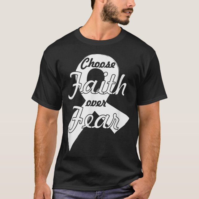 Lung Cancer Warrior Christian Say White T Shirt (Framsida)