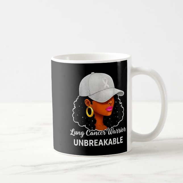 Lung Cancer Warrior Unbreakable Black Women Awaren Kaffemugg (Höger)