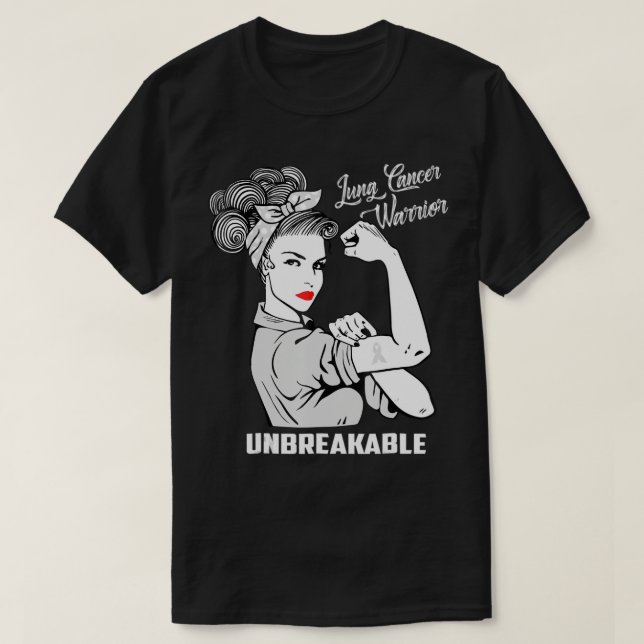 Lung Cancer Warrior Unbryable T-Shirt Awareness (Design framsida)
