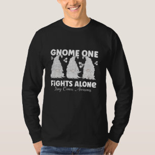 Lung Cancer White Ribbon Gnome T Shirt