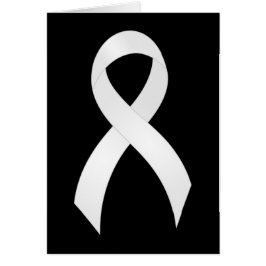 Lung Cancer White Ribbon Hälsningskort