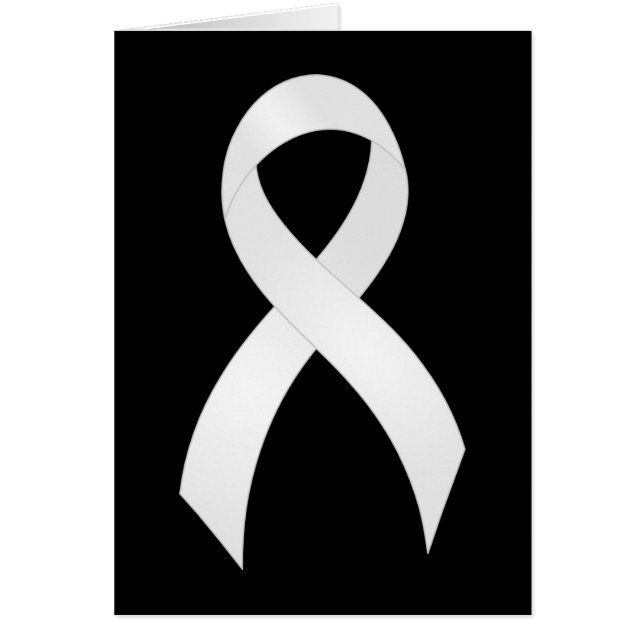 Lung Cancer White Ribbon Hälsningskort (Framsidan)