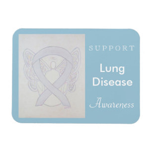 Lung Disease Awareness Ribbon Angel Anpassningsbar Magnet