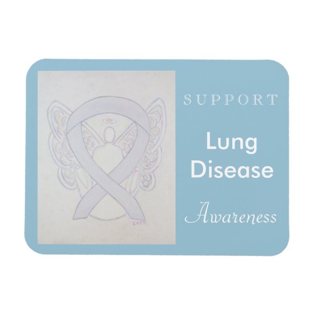 Lung Disease Awareness Ribbon Angel Anpassningsbar Magnet (Horisontell)