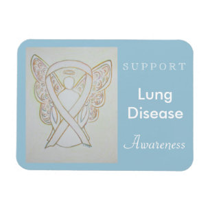 Lung Disease Awareness Ribbon Angel Anpassningsbar Magnet