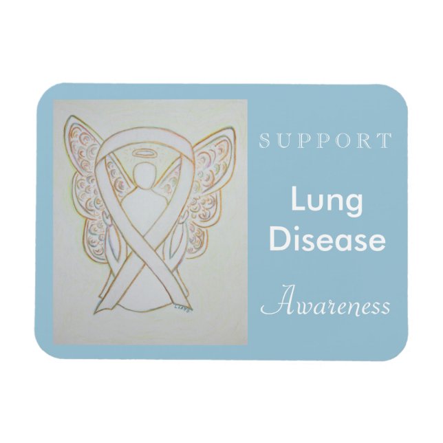 Lung Disease Awareness Ribbon Angel Anpassningsbar Magnet (Horisontell)