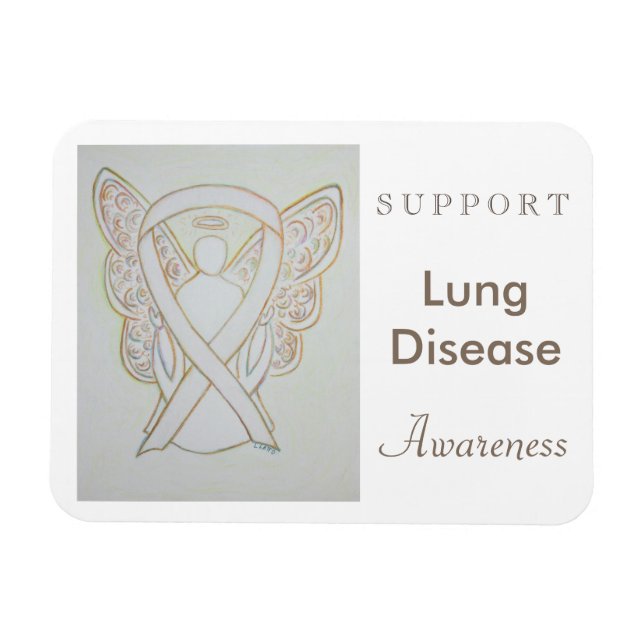 Lung Disease Awareness Ribbon Angel Anpassningsbar Magnet (Horisontell)