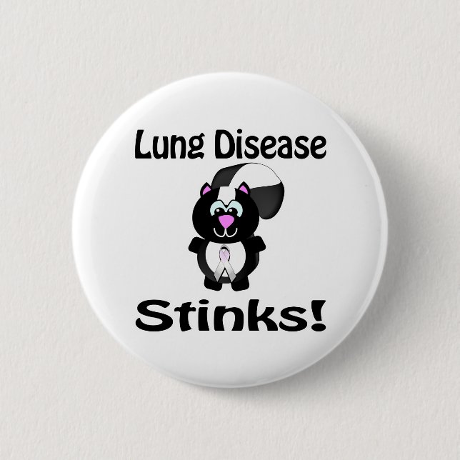 Lung Disease Stinks Skunk Awareness Design Knapp (Framsida)