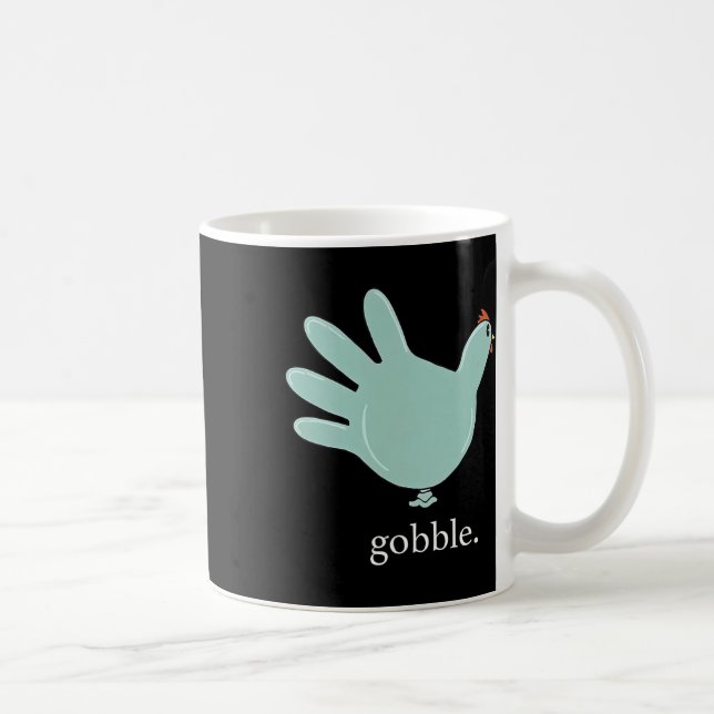 Lung Gobble Turkey Glove Medical Nures Thanksgivi Kaffemugg (Höger)
