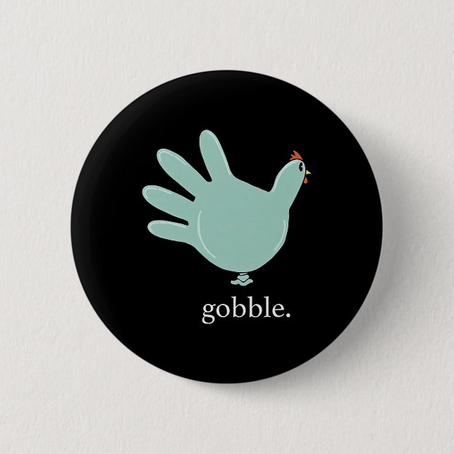 Lung Gobble Turkey Glove Medical Nures Thanksgivi Knapp (Framsida)