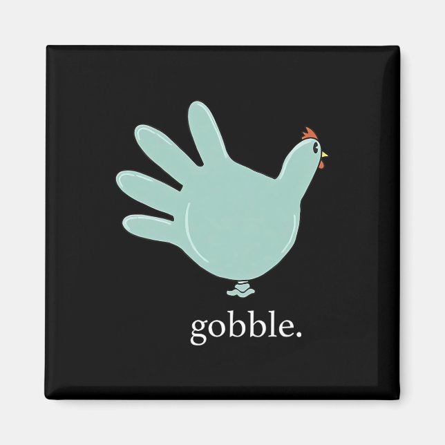 Lung Gobble Turkey Glove Medical Nures Thanksgivi Magnet (Framsidan)