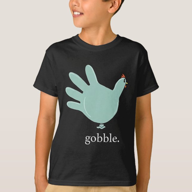 Lung Gobble Turkey Glove Medical Nures Thanksgivi T Shirt (Framsida)