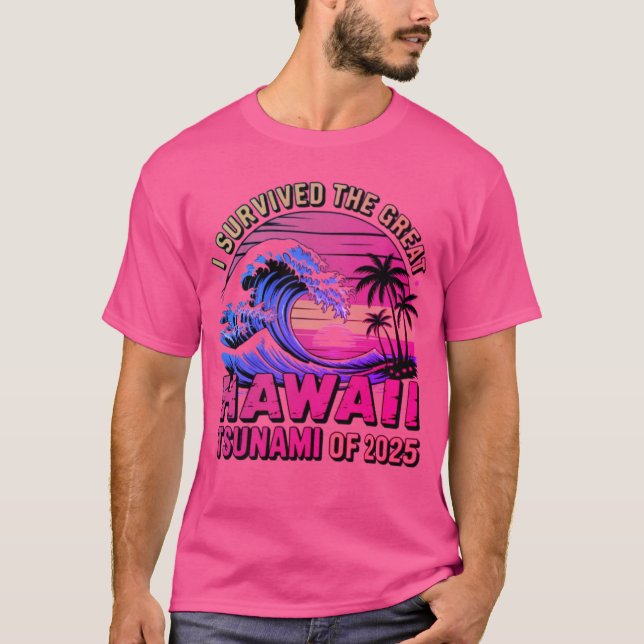Lung Hawaii Vacation jag Överlevt Hawaii Tsunami T Shirt (Framsida)