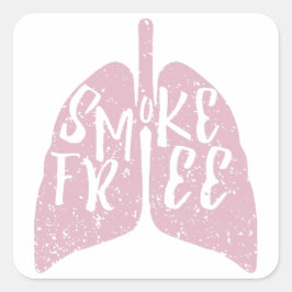 Lung Health Smoke Free Fyrkantigt Klistermärke