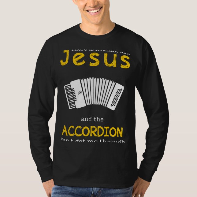 Lung Jesus & Accordion Slogan Tee  Humous Musi (Framsida)