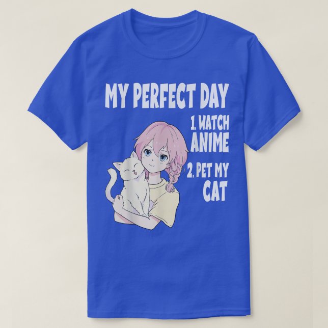 Lung Min Perfekt Anime och Cat Lover Manga  T Shirt (Design framsida)