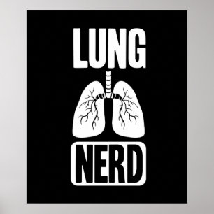 Lung Nerd RT Pulmonolog Andningsbehandling Poster