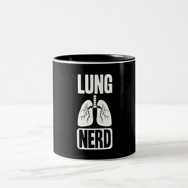 Lung Nerd RT Pulmonologist Respiratory Therapy Två-Tonad Mugg (Center)