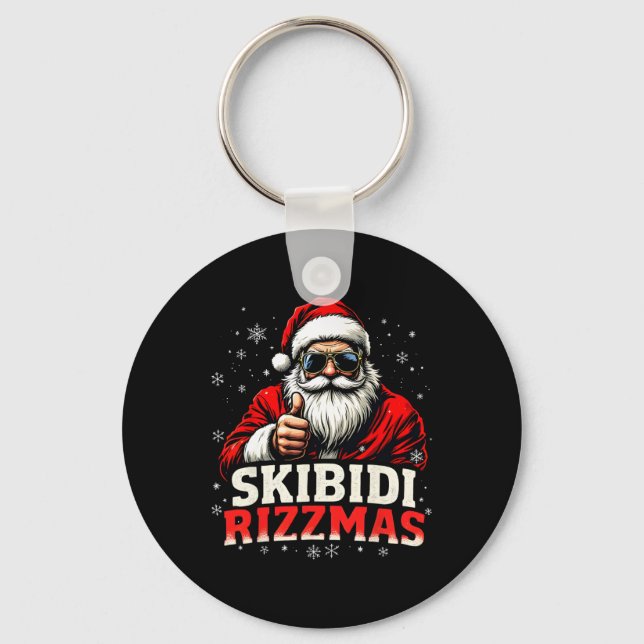 Lung Santa Snowboard-Helgdag Skibidi Ri Nyckelring (Framsida)