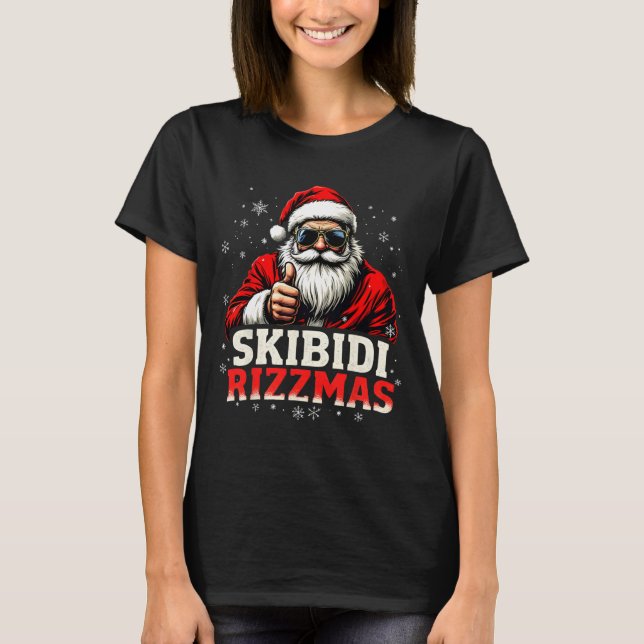 Lung Santa Snowboard-Helgdag Skibidi Ri T Shirt (Framsida)