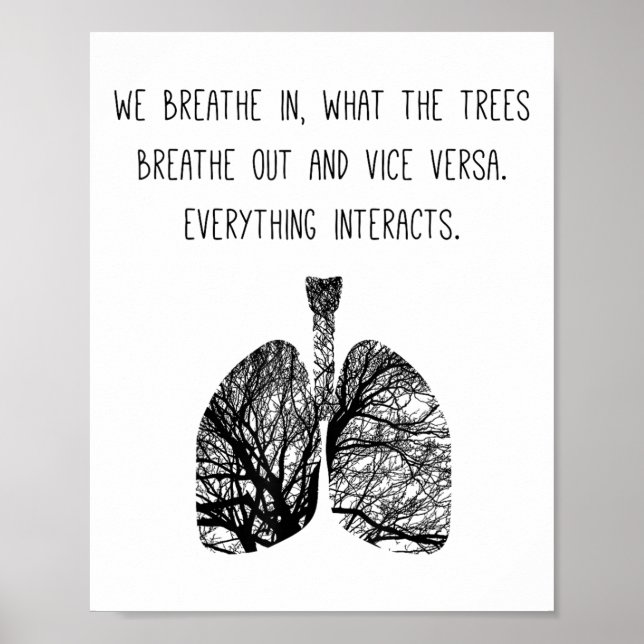 Lung Träd Luft Breathe Breathing Photosyntes Tre Poster (Framsidan)