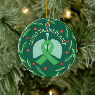 Lung Transplant Mottagare Anpassningsbar jul Julgransprydnad Keramik