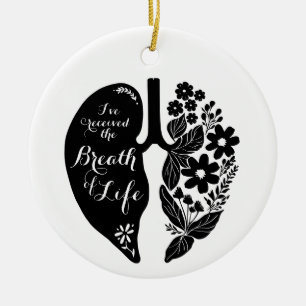 Lung Transplant Wildblomme Band Life Blk Julgransprydnad Keramik
