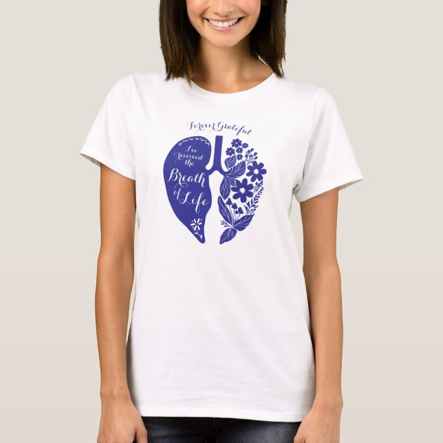 Lung Transplant Wildblomme Band Life Violet T Shirt (Framsida)