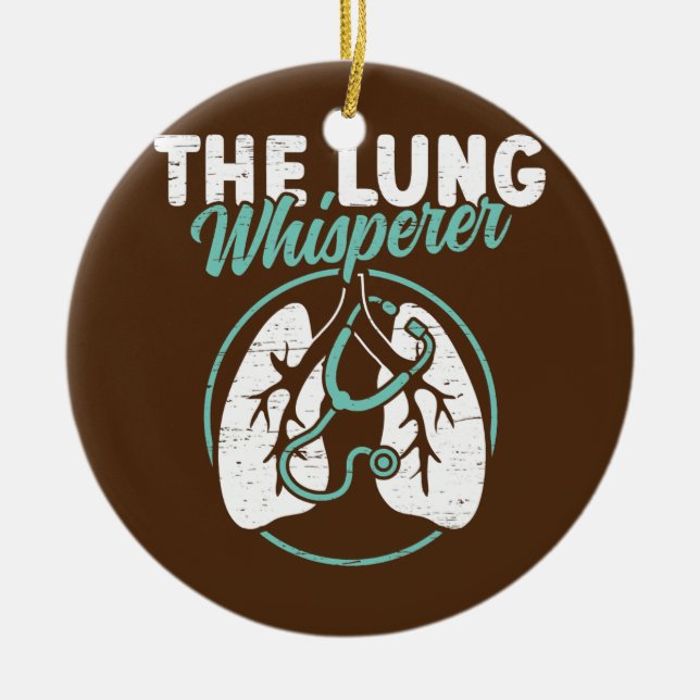 Lung Whisperer Lungs Therapy RT Respiratory Julgransprydnad Keramik (Framsidan)