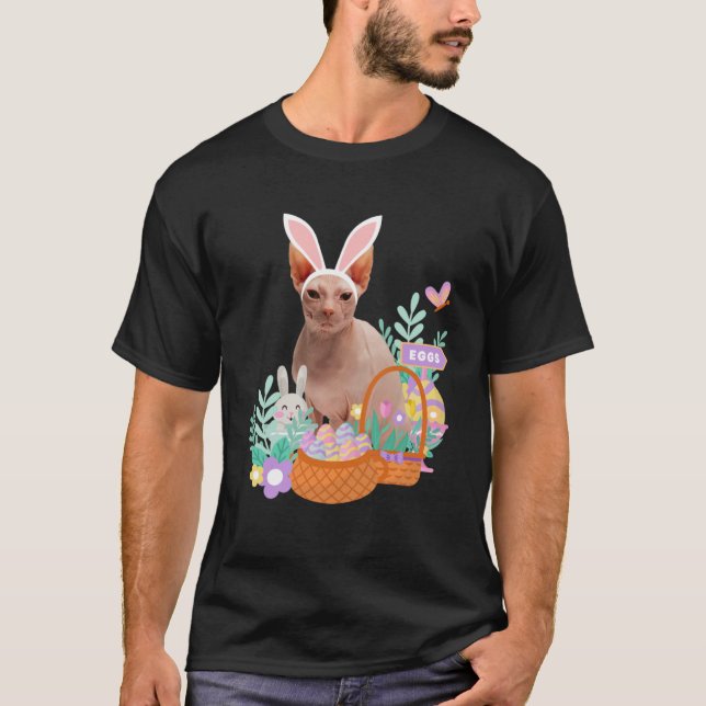 Lungägg från basket ra i glad påsk sphynx t shirt (Framsida)