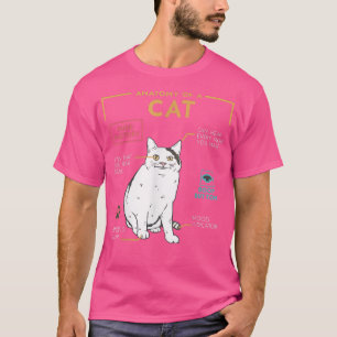 Lungande Konstig Katt Meme Smiling, anatomi i ett T Shirt