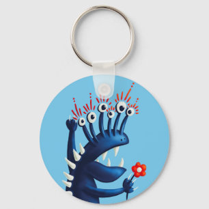 Lungande monster Flower Blue Kids Nyckelring