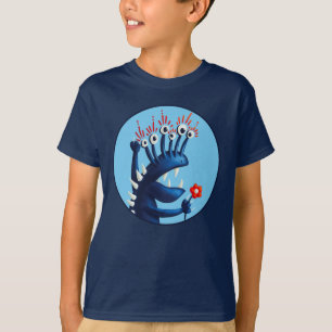 Lungande monster Flower Blue Kids T Shirt