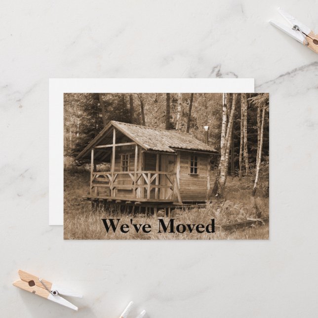 Lungande Nya adress postkort för Vi har flyttat (Fram/Back In Situ)