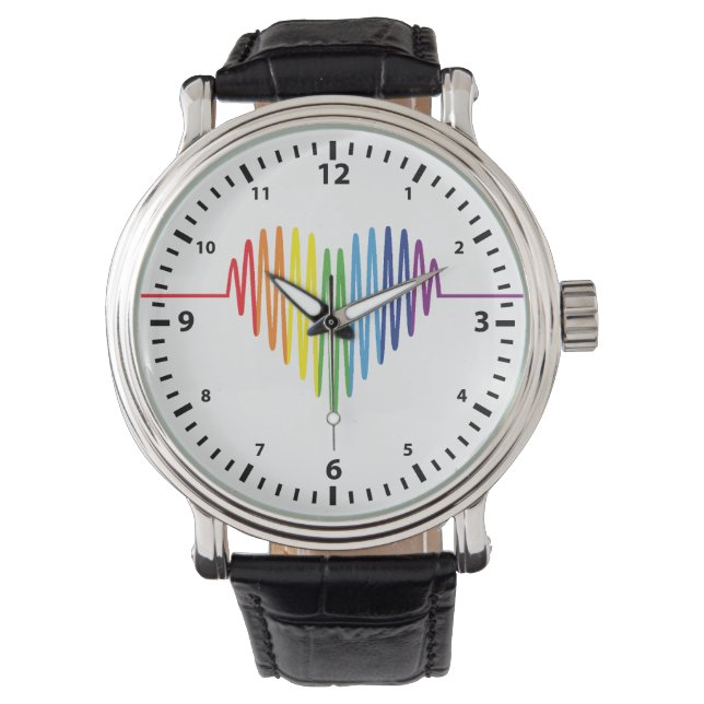 Lungande pulsslag på Pride Färg Armbandsur (Framsida)