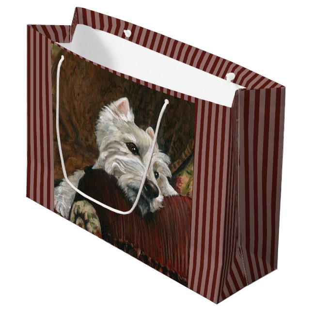 Lungande Westie på Soffa (Framsidan Vinklad)