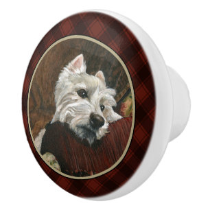 Lungande Westie på Soffa Knopp