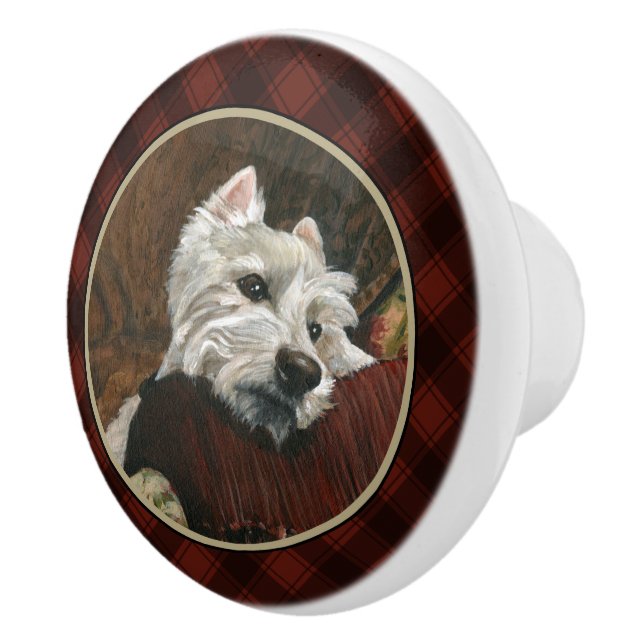Lungande Westie på Soffa Knopp (Höger)