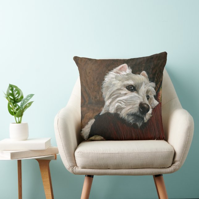 Lungande Westie på Soffa Kudde (Stol)