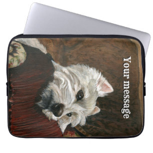 Lungande Westie på Soffa Laptop Fodral