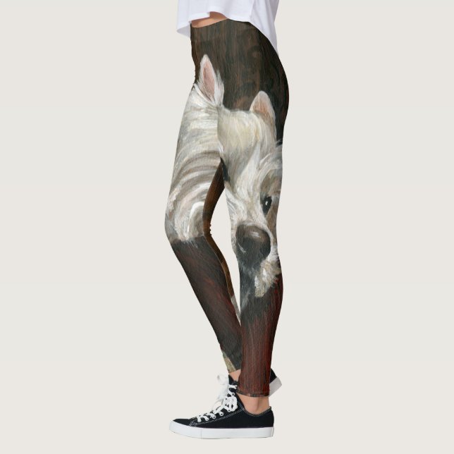 Lungande Westie på Soffa Leggings (Vänster)