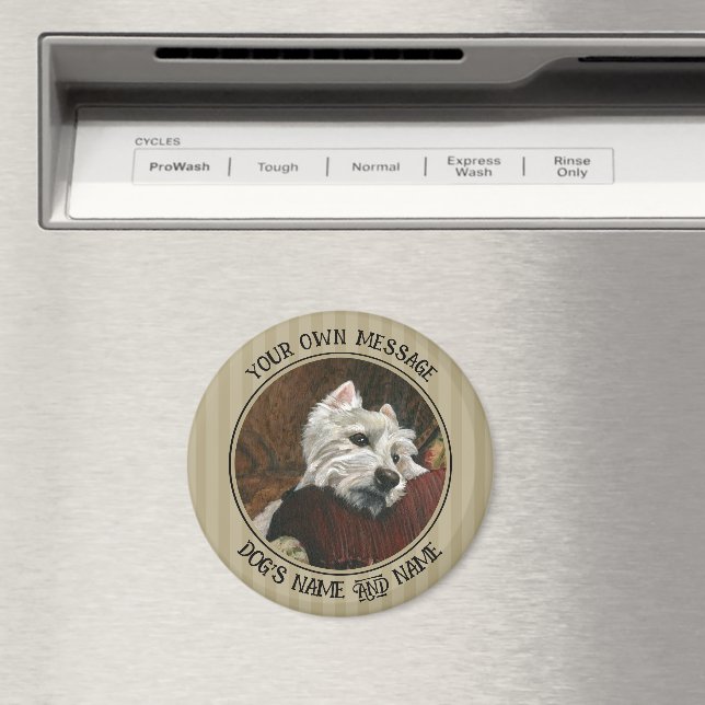 Lungande Westie på Soffa Magnet (In Situ (Dishwasher))