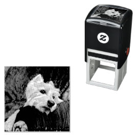 Lungande Westie på Soffa Självfärgande Stämpel