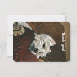 Lungande Westie på Soffa Tack Kort