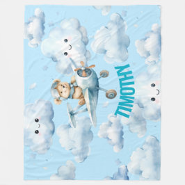 Lungar högt med Teddy Pilot Fleecefilt