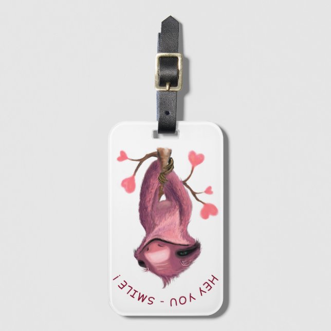 Lungbundet Lycklig Smile - Anpassningsbar Text Bagagebricka (Framsida vertikal)