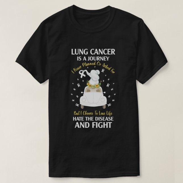 Lungcancer är en resa t shirt (Design framsida)