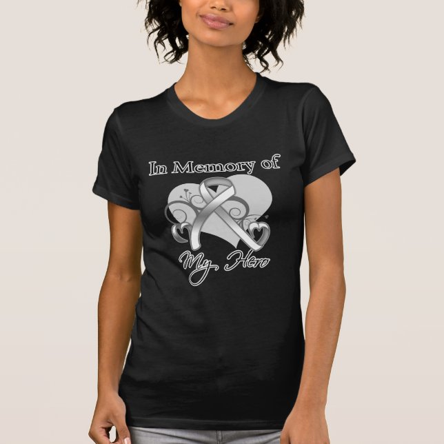 Lungcancer i minne av min hjälte tee shirt (Framsida)