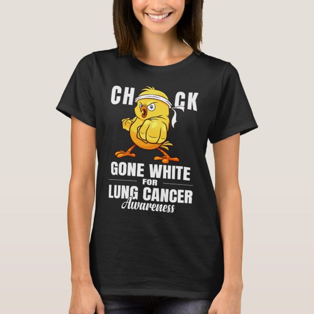 Lungcancer lustig chick krigare t shirt (Framsida)