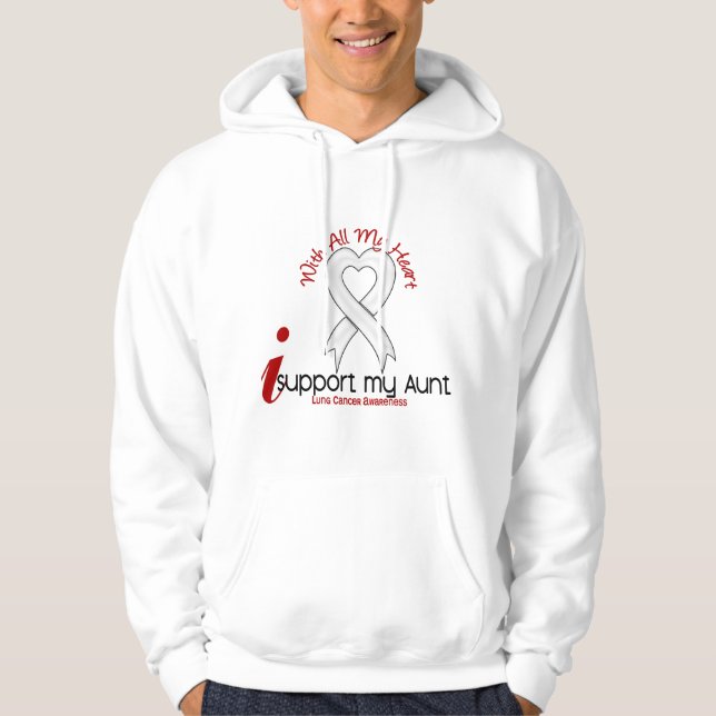 Lungcancer stöttar jag min moster hoodie (Framsida)